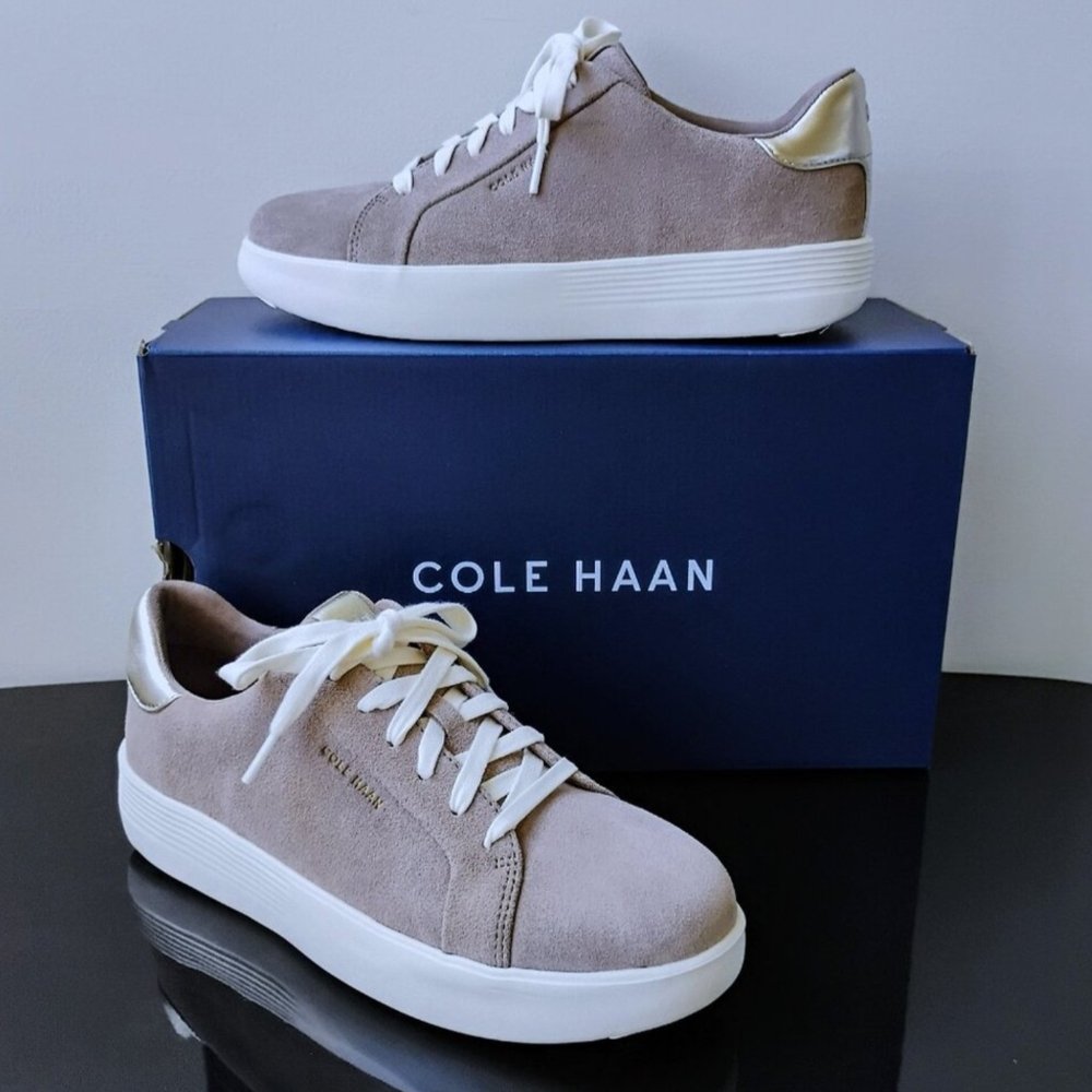Cole Haan Women Grand Crosscourt Joy Platform Sneaker in Nice Irish Coffee Suede
